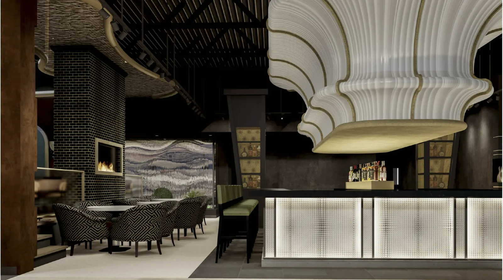 Design rendering of the bar at Tandoori Tadka Stonebridge